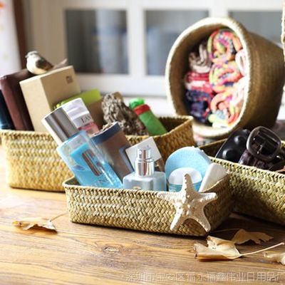 定做【卧室】草编收纳盒套三 多功能收纳的艺术与实用